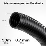 Terpo Ojačana spiralna sesalna cev Ø 38 mm, 50 m – črn PVC za vodo in ribnik