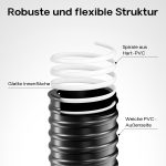 Terpo Ojačana spiralna sesalna cev Ø 38 mm, 50 m – črn PVC za vodo in ribnik