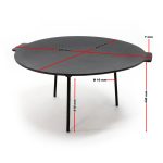 Terpo Okrogla litoželezna žar plošča Ø 44 cm na 3 nogah – višina 46 cm, debelina 4,2 mm