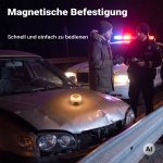 Terpo Opozorilna luč SOS V16 z vgrajeno SIM kartico – V16 DGT odobrena utripalka z magnetom za avto, IP54, signalna luč za varnost v prometu z baterijo