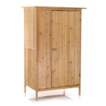 Terpo Ozka lesena vrtna omara z 1 vrati 91 × 58,5 × 150 cm – 4 predelki in bitumenska streha
