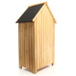 Terpo Ozka lesena vrtna omara s 4 predelki 77 × 54 × 137 cm – smrekov les in bitumenska dvokapna streha