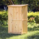 Terpo Ozka lesena vrtna omara z 1 vrati 91 × 58,5 × 150 cm – 4 predelki in bitumenska streha