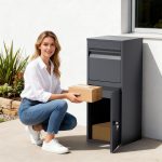 Terpo Paketnik – Antracit, 410 × 383 × 1020 mm Fasada, vrata, ograja