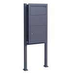 Terpo Paketnik – antracit, nabiralnik 470 × 220 × 870 mm, stojalo 570 × 1500 mm