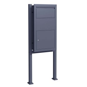 Terpo Paketnik – antracit, nabiralnik 470 × 220 × 870 mm, stojalo 570 × 1500 mm