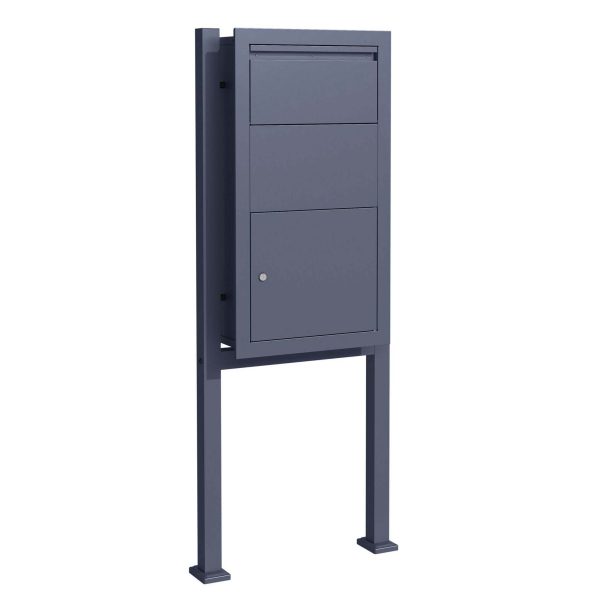 Terpo Paketnik – antracit, nabiralnik 470 × 220 × 870 mm, stojalo 570 × 1500 mm