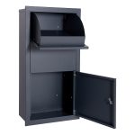 Terpo Paketnik – antracit, nabiralnik 470 × 220 × 870 mm, stojalo 570 × 1500 mm