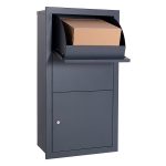 Terpo Paketnik – antracit, nabiralnik 470 × 220 × 870 mm, stojalo 570 × 1500 mm