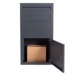 Terpo Paketnik – antracit, nabiralnik 470 × 220 × 870 mm, stojalo 570 × 1500 mm