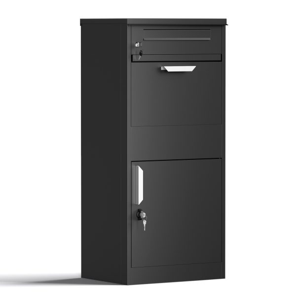Terpo Paketnik – Črna, 500 × 370 × 1120 mm Fasada, vrata, ograja