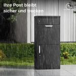 Terpo Paketnik – Črna, 500 × 370 × 1120 mm Fasada, vrata, ograja