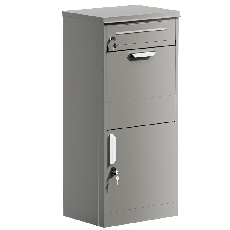 Terpo Paketnik – Siva, 500 × 370 × 1120 mm Fasada, vrata, ograja