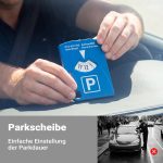 Terpo Parkirna ura 4-v-1 iz plastike – parkirna ura v skladu s predpisi z držalom za parkirni listek, 3 nakupovalnimi žetoni in rezilom za varnostne pasove
