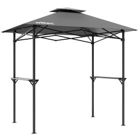 Terpo Paviljon za žar 242 × 158 × 250 cm – odvod dima, vodoodbojna streha in 2 polici, siv