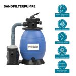 Terpo Peščeni filter za bazen 10.000 l/h, 250 W – 26 l filtrski rezervoar, IPX5