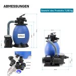 Terpo Peščeni filter za bazen 10.000 l/h, 250 W – 26 l filtrski rezervoar, IPX5