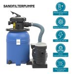 Terpo Peščeni filter za bazen 10.000 l/h, 250 W – 14 l filtrski rezervoar, IPX5