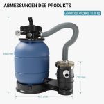 Terpo Peščeni filter za bazene do 20 m³, 6000 l/h, 260 W – z manometrom