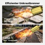 Terpo Plinski gorilnik za odstranjevanje plevela 80 kW – do 1850 °C, cev 5 m