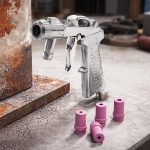 Terpo Pnevmatska peskalna pištola s keramičnimi šobami Ø 4, 5, 6 in 7 mm, nerjavno jeklo Delavnica in orodje
