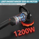 Terpo Polirni stroj za avtomobile 1200W, do 3000 vrt/min, 6 stopenj – krožni brušilnik z dodatno opremo