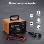 Terpo Polnilec akumulatorja 12–24 V, 16 A, za akumulatorje 30–300 Ah, moč 490 W – LCD zaslon, ročaj za prenašanje