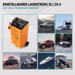 Terpo Polnilec akumulatorja 12V 24V 30A s pomočjo pri zagonu – za motorje, avtomobile, tovornjake, hitro polnjenje
