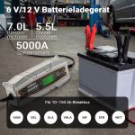 Terpo Polnilec akumulatorja 6–12 V, 4 A, za akumulatorje 10–150 Ah – za avtomobile in motorje, LCD zaslon