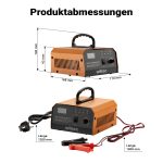 Terpo Polnilec akumulatorja 6–12 V, nastavljiv tok 3–10 A, za akumulatorje 10–150 Ah – LCD zaslon, ročaj za prenašanje