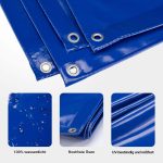 Terpo Vodoodporna ponjava modra 3x4 m iz poliestra 650 g/m² s PVC prevleko – UV-odporna zaščitna ponjava z očesci