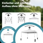Terpo Pop-up paviljon 3 × 3 m s kolesi in obtežilnimi vrečami – bel