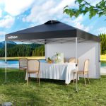 Terpo Pop-up paviljon 3 × 3 m s stransko steno in kolesi – siv