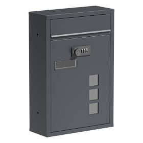 Terpo Poštni nabiralnik – Antracit, 215 × 84 × 320 mm Fasada, vrata, ograja