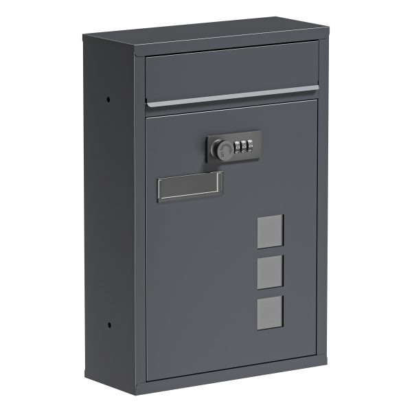 Terpo Poštni nabiralnik – Antracit, 215 × 84 × 320 mm Fasada, vrata, ograja