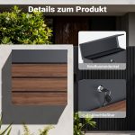Terpo Poštni nabiralnik – Antracit, 370 × 130 × 413 mm Fasada, vrata, ograja