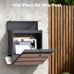 Terpo Poštni nabiralnik – Antracit, 370 × 130 × 413 mm Fasada, vrata, ograja