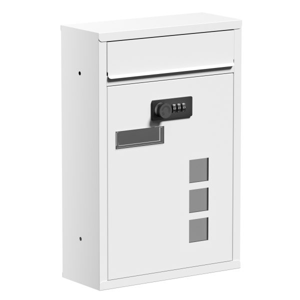 Terpo Poštni nabiralnik – Bela, 215 × 84 × 320 mm Fasada, vrata, ograja