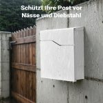 Terpo Poštni nabiralnik – Bela, 370 × 102 × 370 mm Fasada, vrata, ograja
