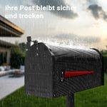 Terpo Poštni nabiralnik – Črna, 150 × 513 × 223 mm Fasada, vrata, ograja