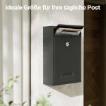 Terpo Poštni nabiralnik – Črna, 216 × 85 × 320 mm Fasada, vrata, ograja