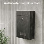 Terpo Poštni nabiralnik – Črna, 216 × 85 × 320 mm Fasada, vrata, ograja