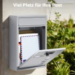 Terpo Poštni nabiralnik – Srebrna, 215 × 84 × 320 mm Fasada, vrata, ograja
