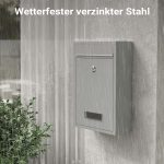 Terpo Poštni nabiralnik – Srebrna, 216 × 85 × 320 mm Fasada, vrata, ograja