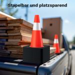 Terpo Prometni stožci 45 cm, 4 kosi – reflektirajoči opozorilni stožci iz PVC in gume