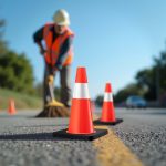 Terpo Prometni stožci 45 cm, 6 kosov – reflektirajoči opozorilni stožci iz PVC in gume