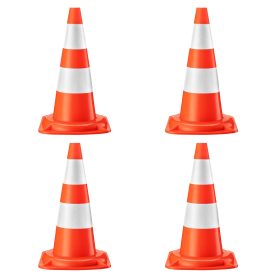 Terpo Prometni stožci 50 cm, 4 kosi – reflektirajoči opozorilni stožci iz PVC