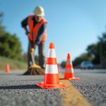 Terpo Prometni stožec 50 cm – reflektirajoči opozorilni stožec iz PVC za gradbišča