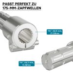 Terpo PTO adapterska puša 175 mm, 1 3/8″ Z21 na 1 3/4″ Z6, št. 64598 Delavnica in orodje