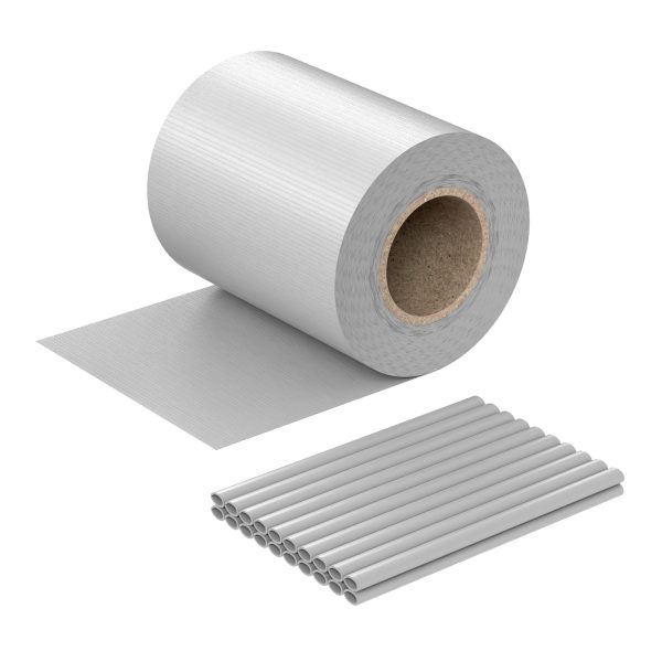 Terpo PVC trak za zasebnost ograje 35 m × 19 cm – siv, 20 sponk